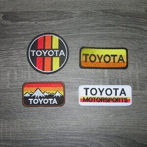 (4) Lot of Toyota Motorsports Racing Car Vintage Style Retro Iron On Patches
